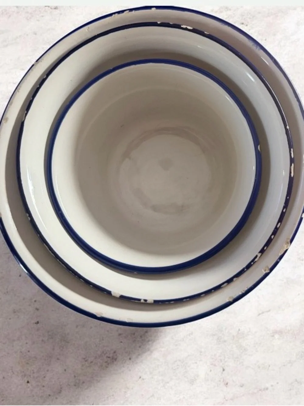 Rosenthal Cream and Blue Farm Goose Nesting Bowls